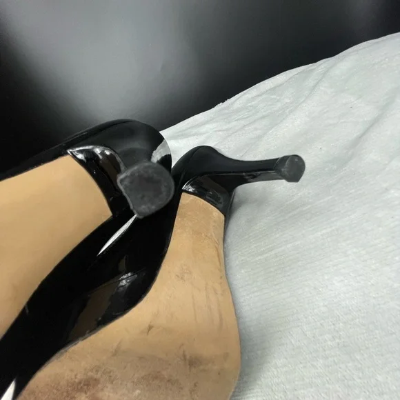 Stuart Weitzman Patent Leather Peep Toe Platform Heels Made in Spain Size 5.5 - Picture 9 of 9